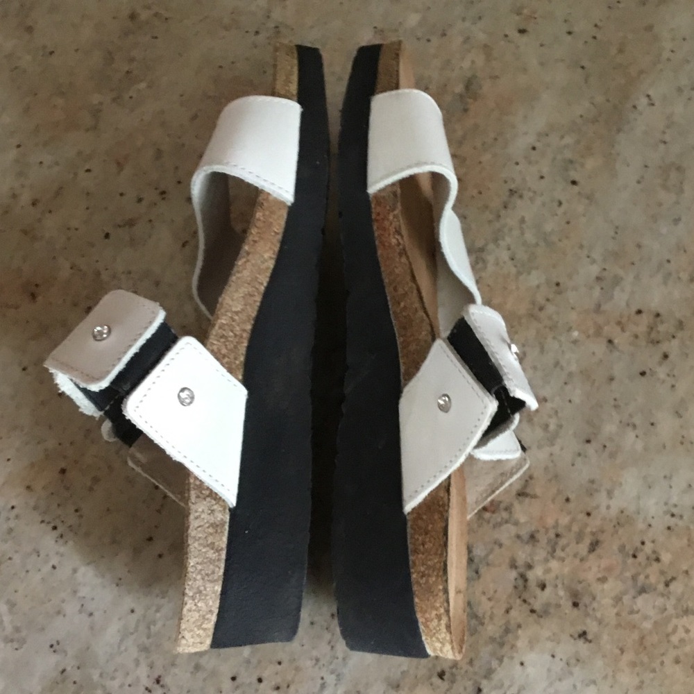Naot White Leather Rhinestone Open Toe Sandals - Picture 9 of 10